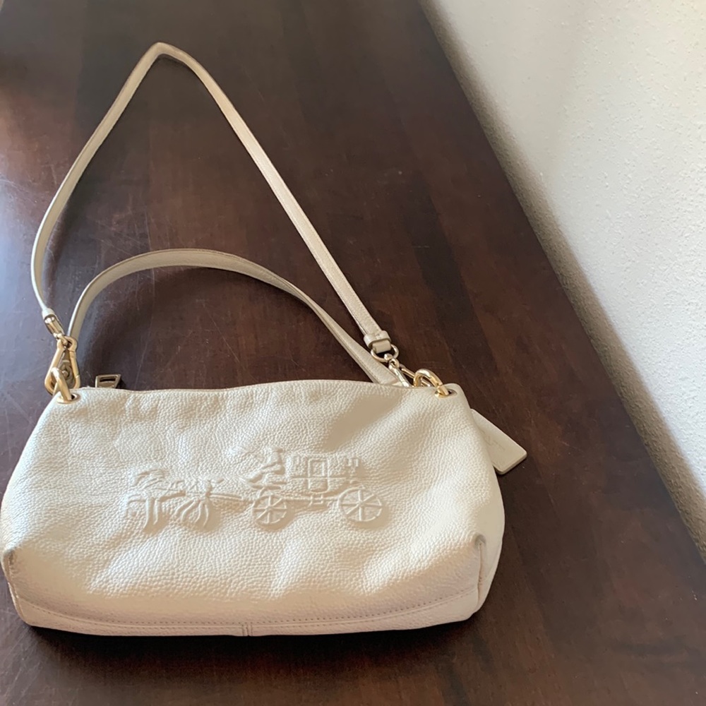 White Coach pebbled leather handbag